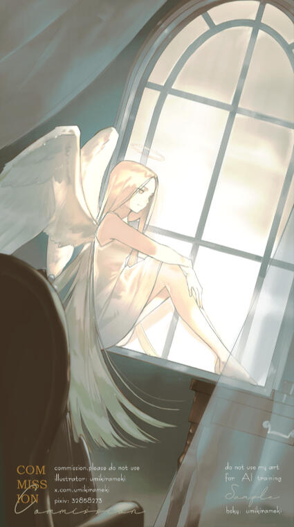 Full body art with background