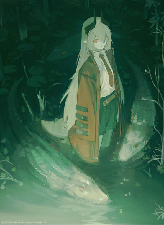Full body art with background
