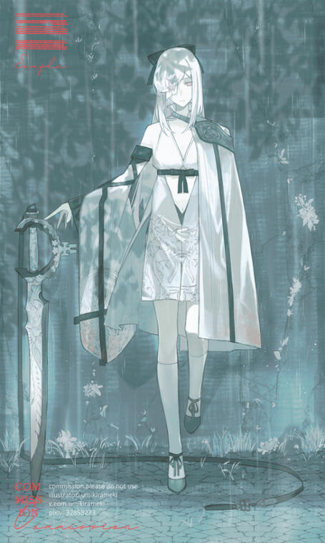 Full body art with background