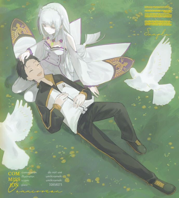 Full body art with background