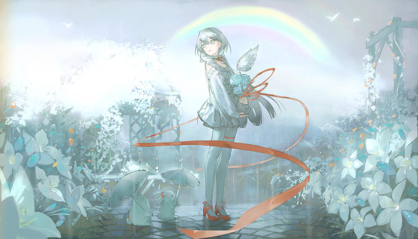 Full body art with background